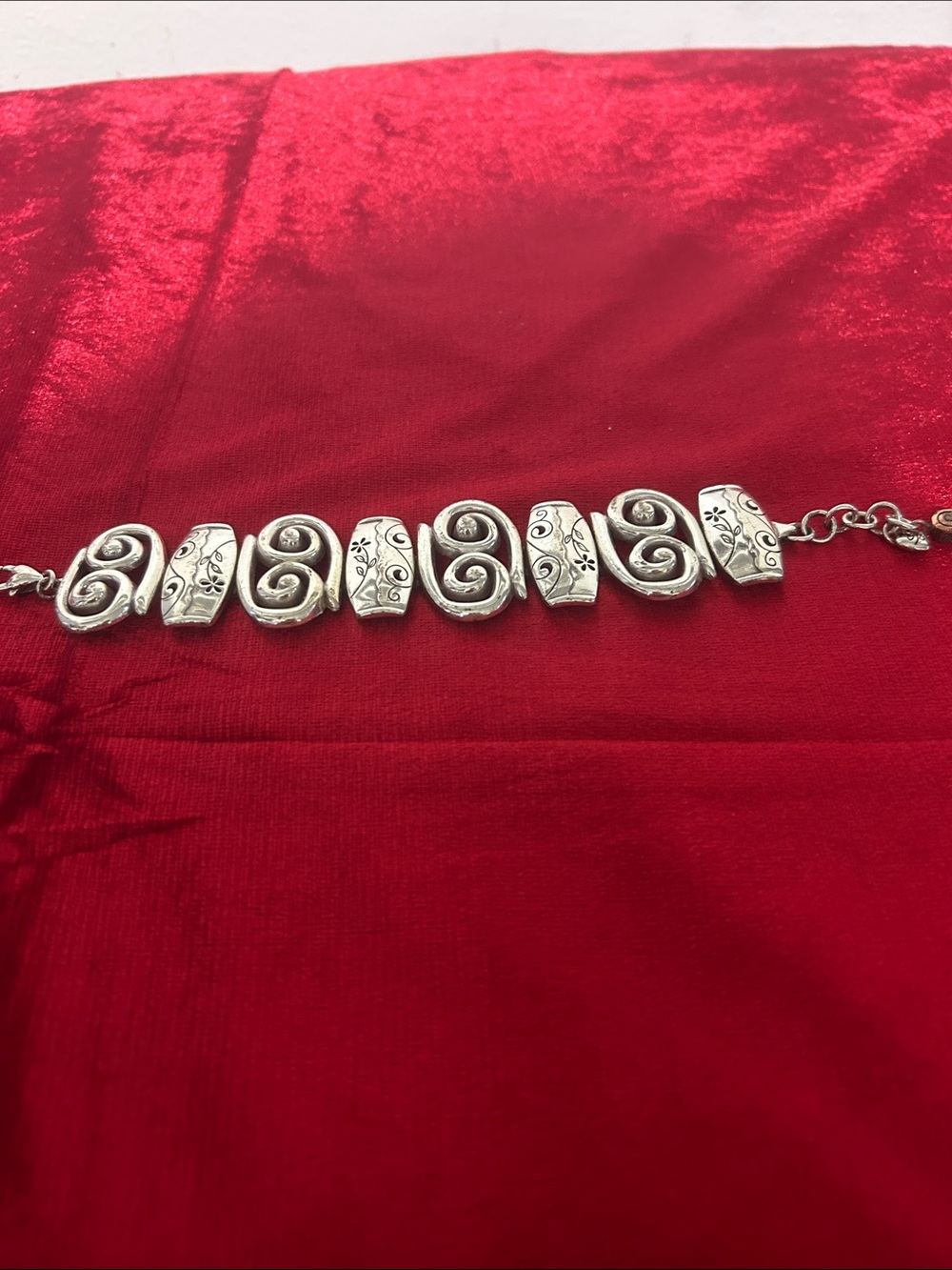 Brighton Silver Scroll & Floral Link Bracelet - Silver